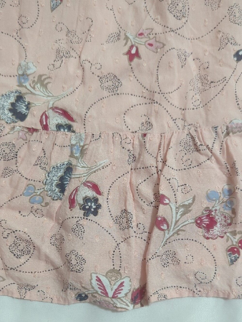 LOFT Floral Clip Dot Flounce Dress, Color Blush Whisper Pink Size S - Picture 13 of 16